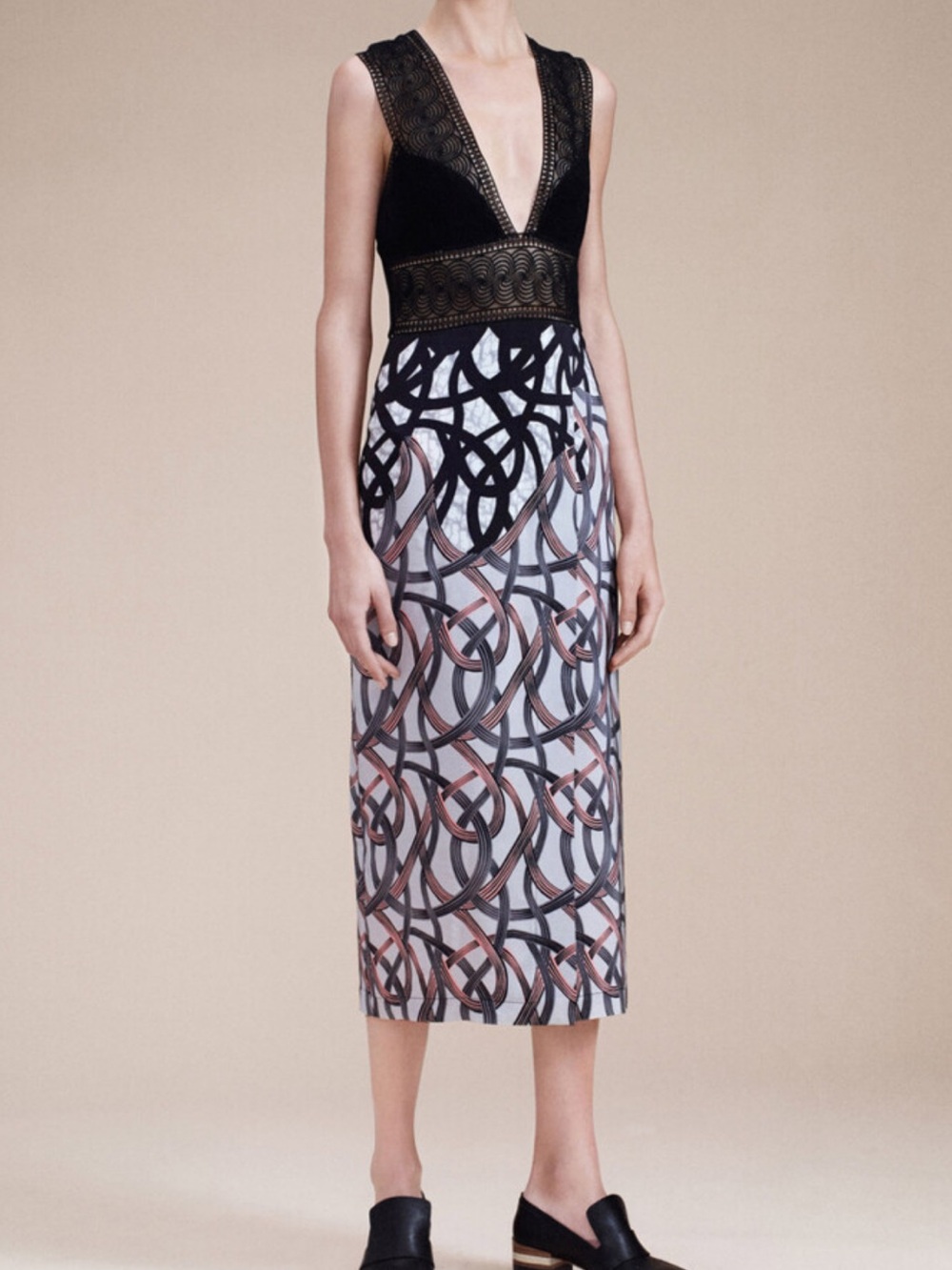 Yigal Azrouël Resort 2016 Runway  Abstract Print Midi Dres